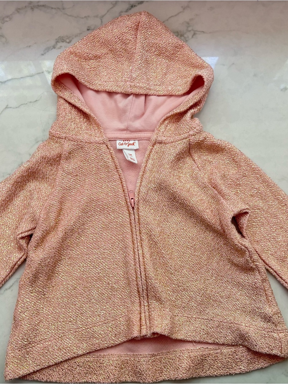 Cat & Jack Shimmery Pink Hooded Zip Jacket for Kids
